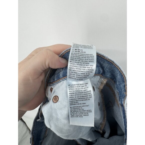 American Eagle Stovepipe Strigid Jeans Women 10 Blue Denim Preppy Grunge Skater - Picture 7 of 12